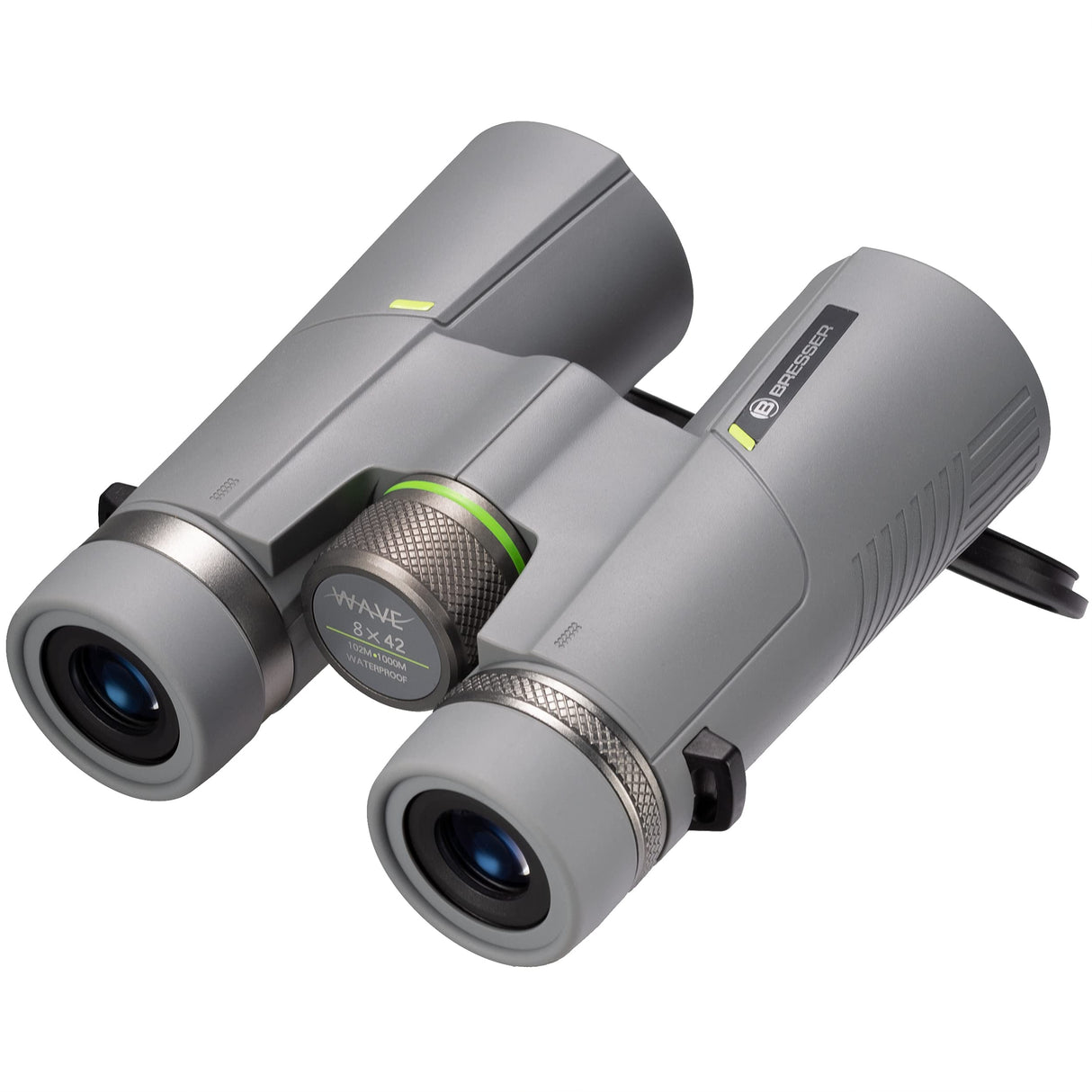 Bresser Prismáticos 8 x 42 Wave, Impermeables, con Cristal BAK-4, Tratamiento UR, oculares con Gafas, observación de la Naturaleza, Viajes y Senderismo