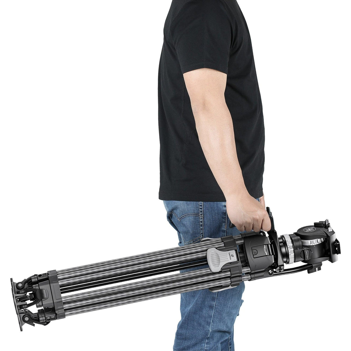 LEOFOTO Trípode de Carbono LVF-163C + FH-10 Kit de trípode de vídeo