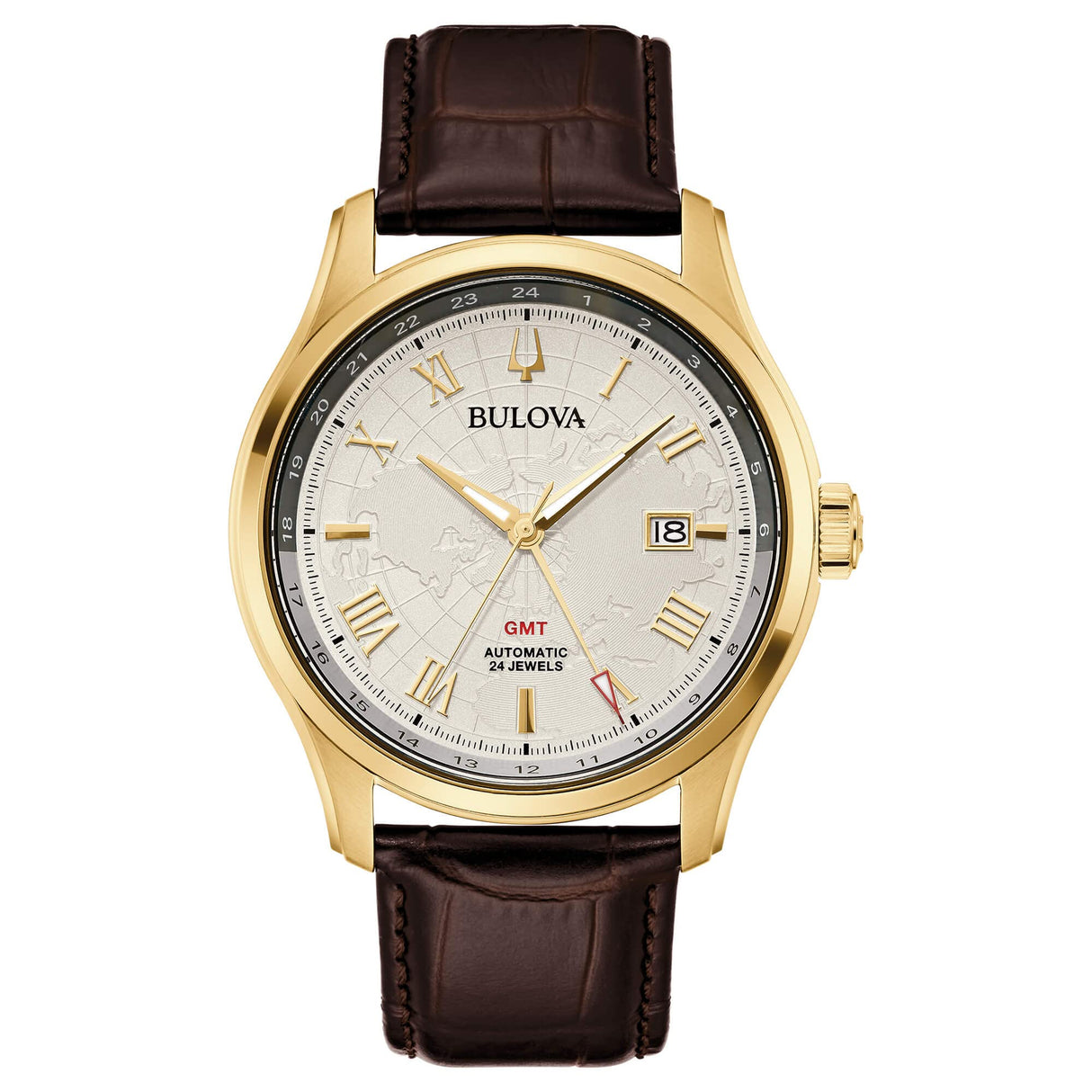 Bulova Reloj Analógico para Hombres de Automático con Correa en Cuero 97B210