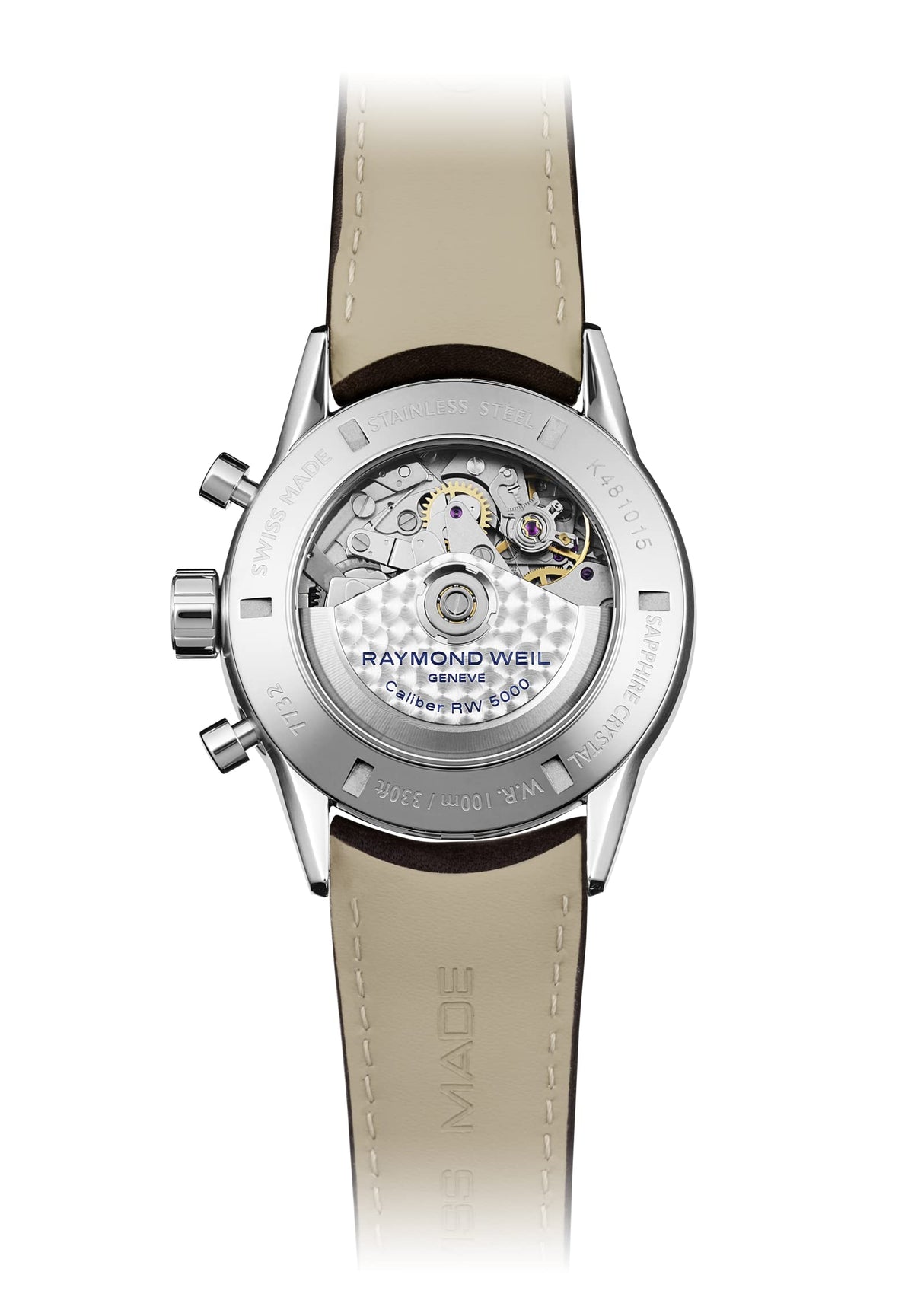 Raymond Weil Reloj Freelancer, 7732 -STC-65201, Redondo, cronógrafo mecánico con Cuerda automática y función de día y Fecha para Hombre Plateado Caja de 42 mm