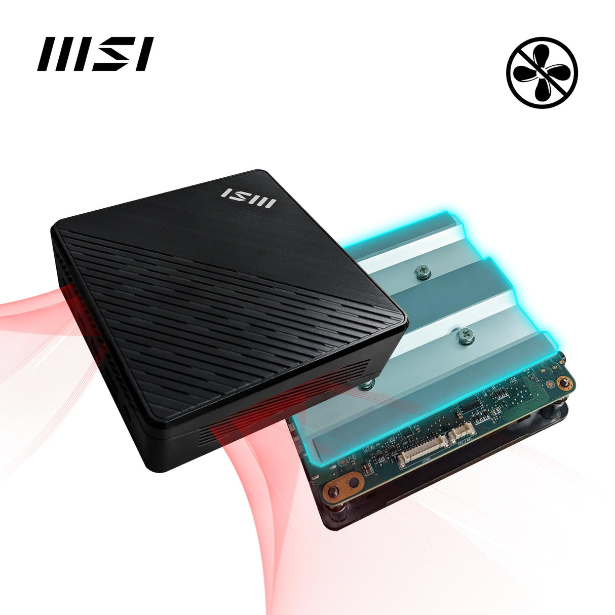 MSI Cubi N ADL S-079DE Mini PC, Intel Celeron N100, 4 GB DDR4, 128 GB M.2 SSD, USB 3.2 Gen 2 Type C (DP Alternate), HDMI 2.1 y DP 1.4, Bluetooth 5, Fanless, Windows 11Pro, VESA, Negro