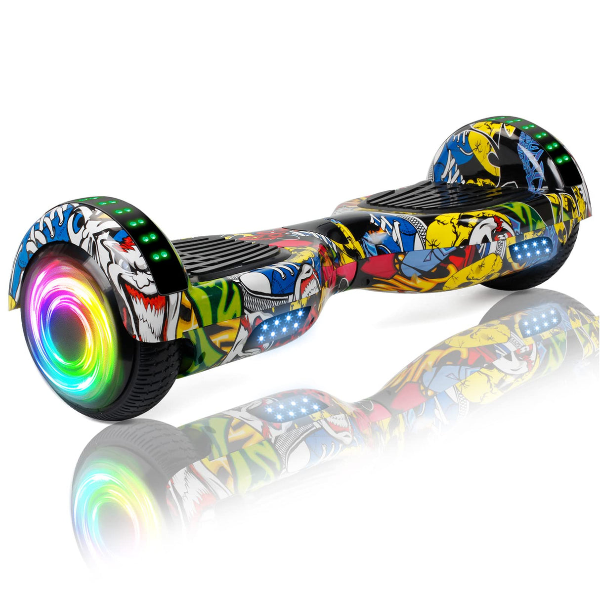 SISIGAD Hoverboard Scooter auto equilibrante de 6.5 pulgadas con dos ruedas autoequilibrante con altavoz Bluetooth y luces LED Scooter eléctrico para adultos y niños regalo UL 2272 certificado