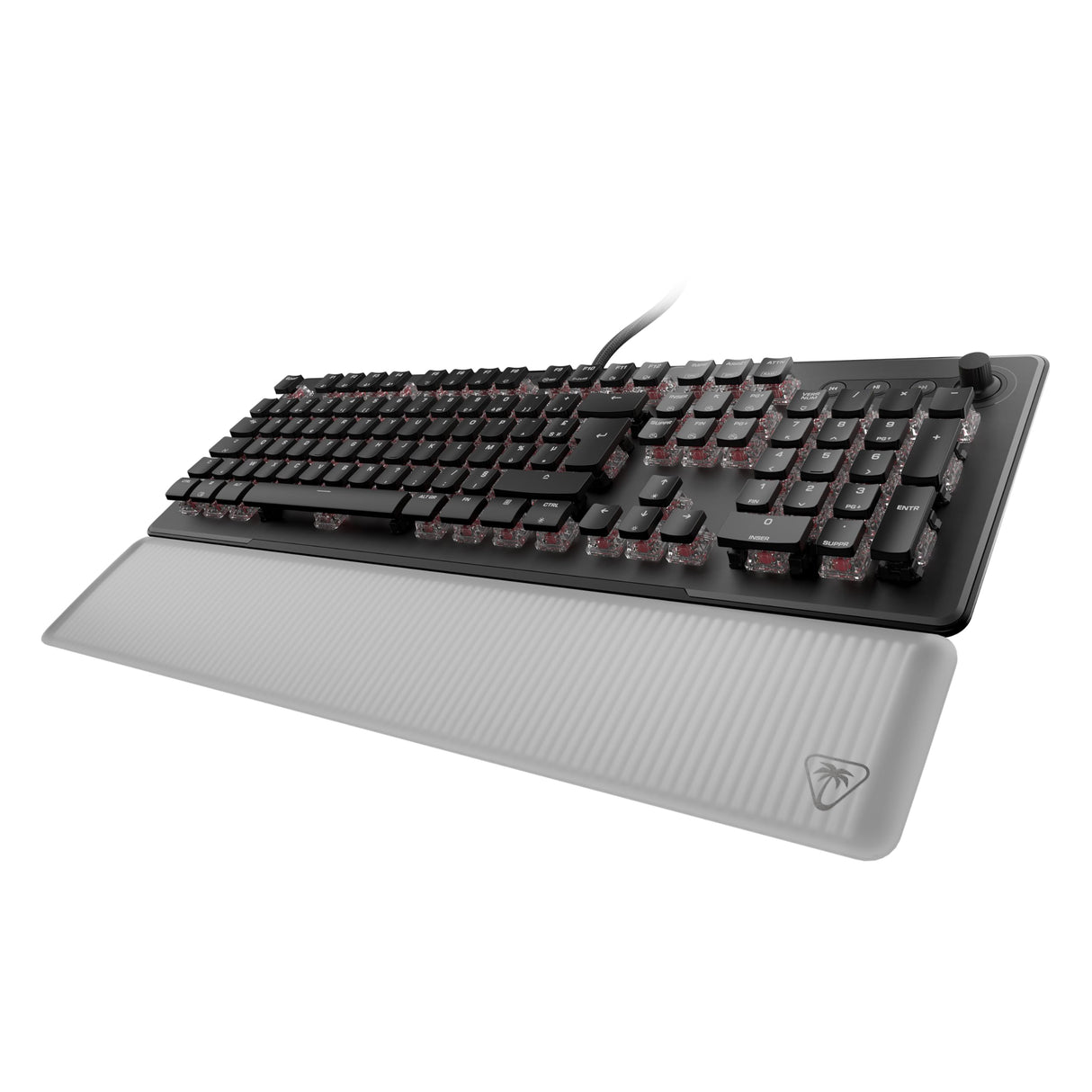 Turtle Beach Vulcan II MAX - Teclado de Juego óptico y mecánico para PC, Teclas retroiluminadas RGB Personalizables reposamuñecas, interruptores Titan II, Placa de Aluminio, Negro