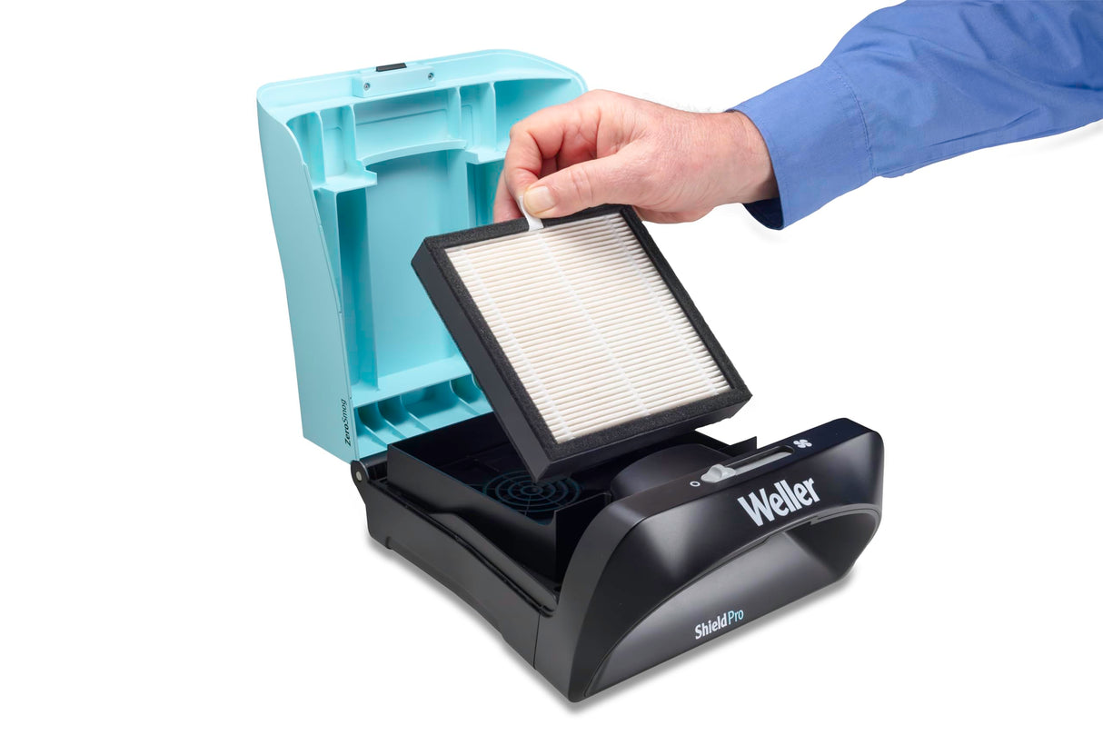 Weller FT91019299 ZeroSmog ShieldPro Aspirador De Humo: Filtración Eficaz De Partículas Y Gas, Eliminación De Olores Para Una Estación De Trabajo Única
