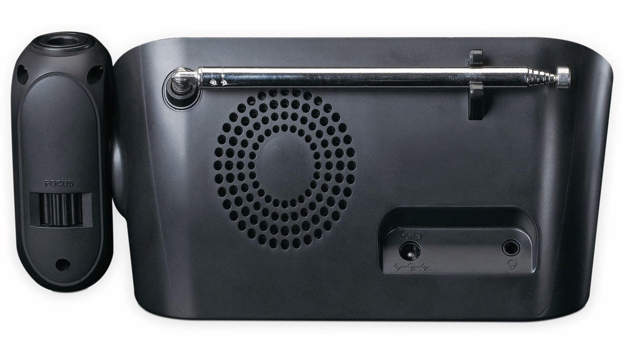 Lenco 810011 cr-615 Reloj Despertador con proyección Dab+ - Radio Digital con Dab+ y FM PLL - 30 emisoras memorables - Despertador de Dos Horas - proyector de 180 Grados - conexión de 3,5 mm - Negro
