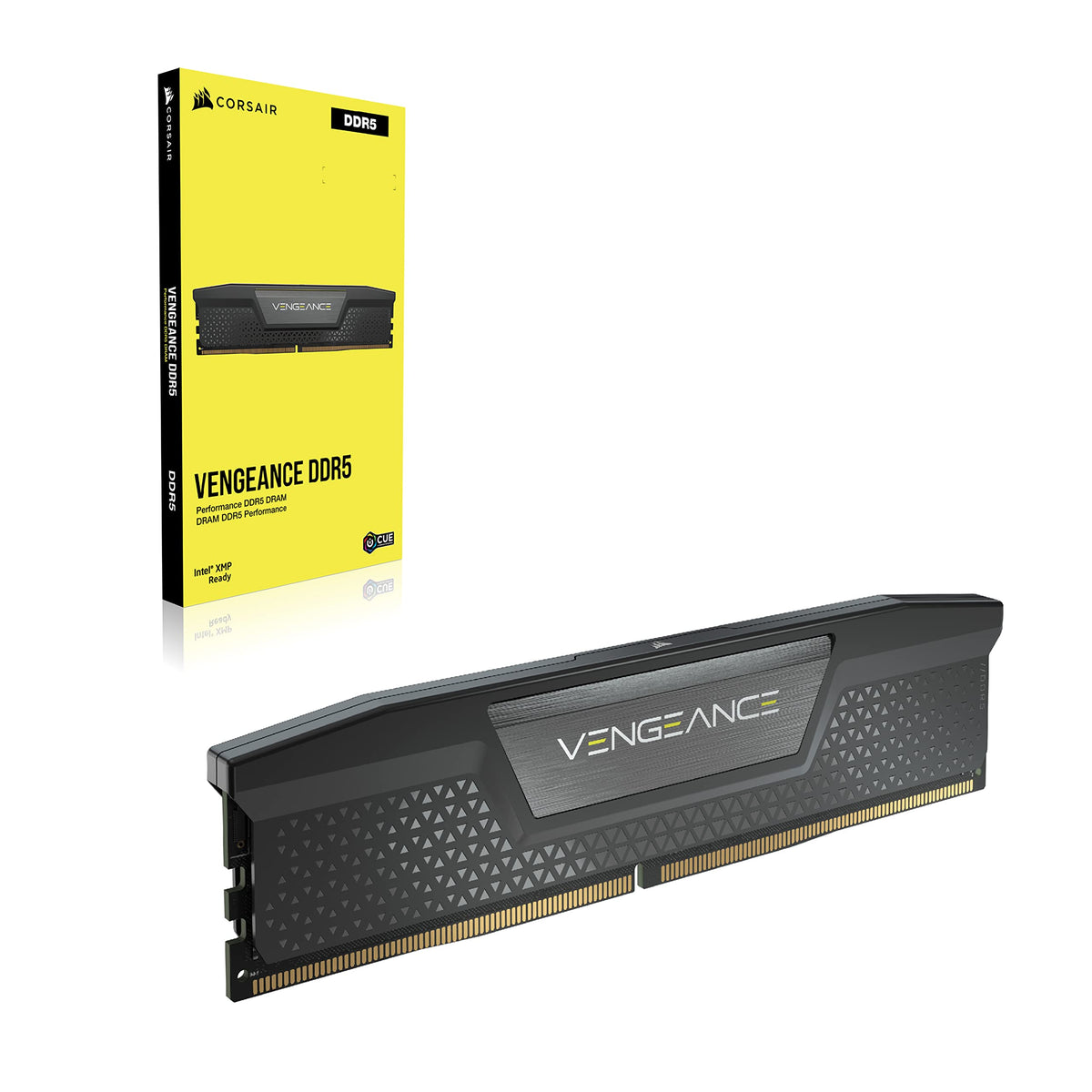 Corsair Vengeance DDR5 64GB (2x32GB) 6200MHz C32 Optimizada para Intel Memoria (Regulación de Voltaje a Bordo, Perfiles XMP 3.0 Personalizados, Formato Compacto, Disipador de Calor de Aluminio) Negro