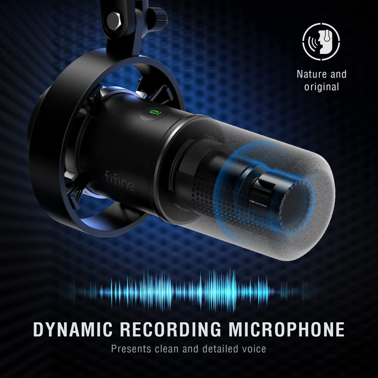 FIFINE XLR Studio Micrófono Dinámico de Podcast, RGB Gaming Micrófono USB per Ordenador PS4 PS5, para Podcast Estudio Streaming Podcasting Grabación