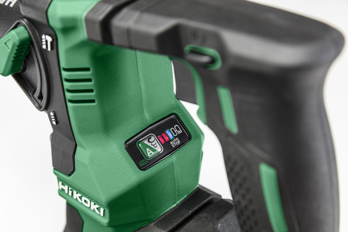 HiKOKI Martillo Perforador SDS-Plus a Batería - 18 V, 1.3 J - Sin Escobillas, 2 Modos, Luz LED, Baja Vibración, Mango Ergonómico - Perforación en Hormigón hasta 18 mm