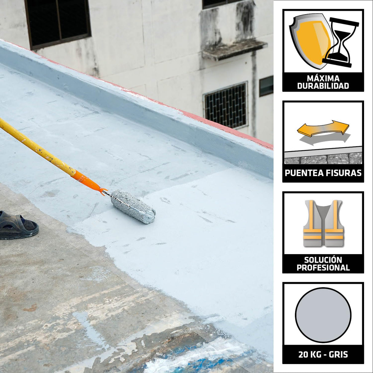 SIKA - Membrana líquida impermeabilizante - SikaFill 420 Extreme - Gris - Para cubiertas nuevas como en rehabilitaciones - Listo para su uso - Permeable al vapor de agua - 20 kg