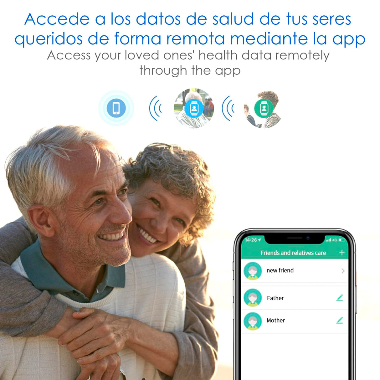 DAM Smartwatch F100 con Terapia de Salud con láser de Doble sonda. Monitor de O2, tensión y termómetro. Varios Modos Deportivos. 3,7x1,1x4,2 Cm. Color: Negro