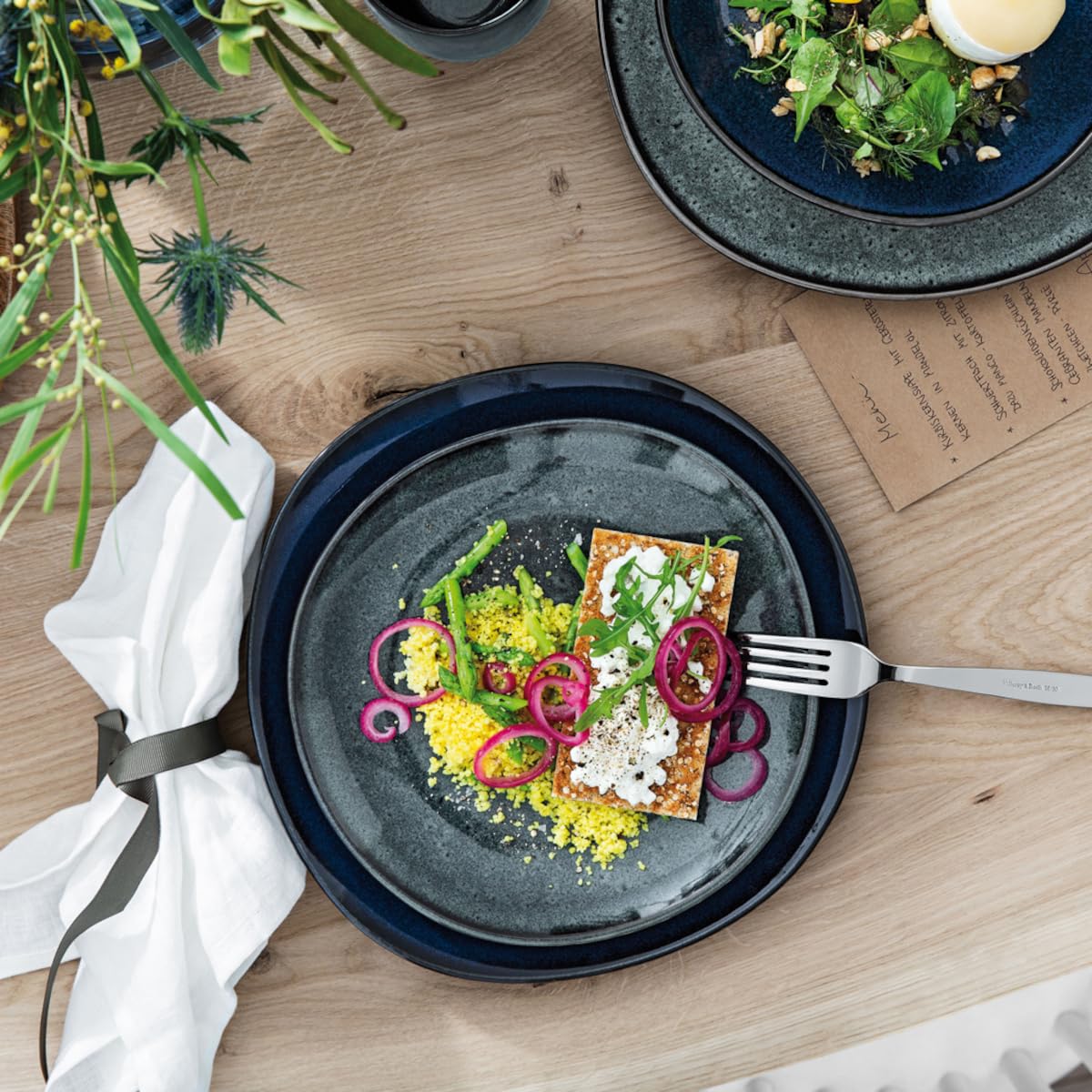 like. by Villeroy & Boch Lave, Set De Vajilla De Loza, 6 Piezas, Aspecto Alfarero, Servicio De Desayuno Para 2 Personas, Gris