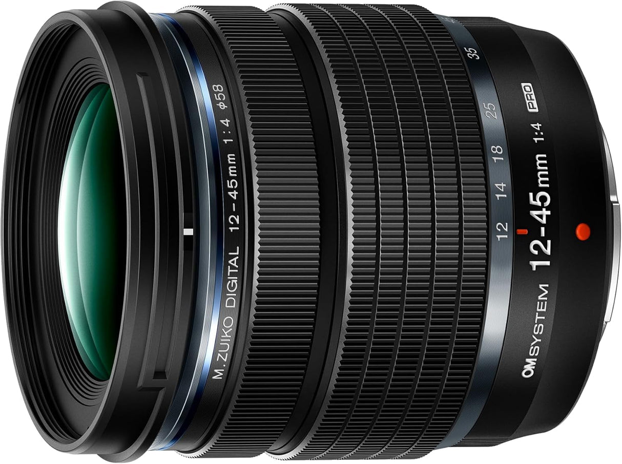 OM SYSTEM M.Zuiko DIGITAL ED 12-45mm F4.0 PRO Objetivo, Zoom Estándar Ultra-Compacto, Alta Resolución, Resistente a la Intemperie,Compatible con todas las cámaras MFT (Olympus OM-D y Pen, Panasonic G)