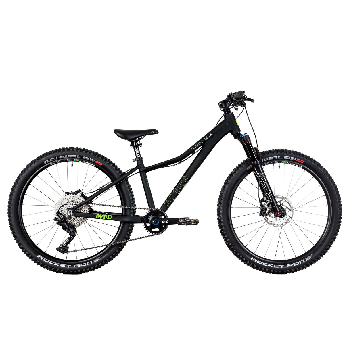 TechniBike Pyro Twentyfour Air Bicicleta Infantil de 24 Pulgadas, Negro Mate