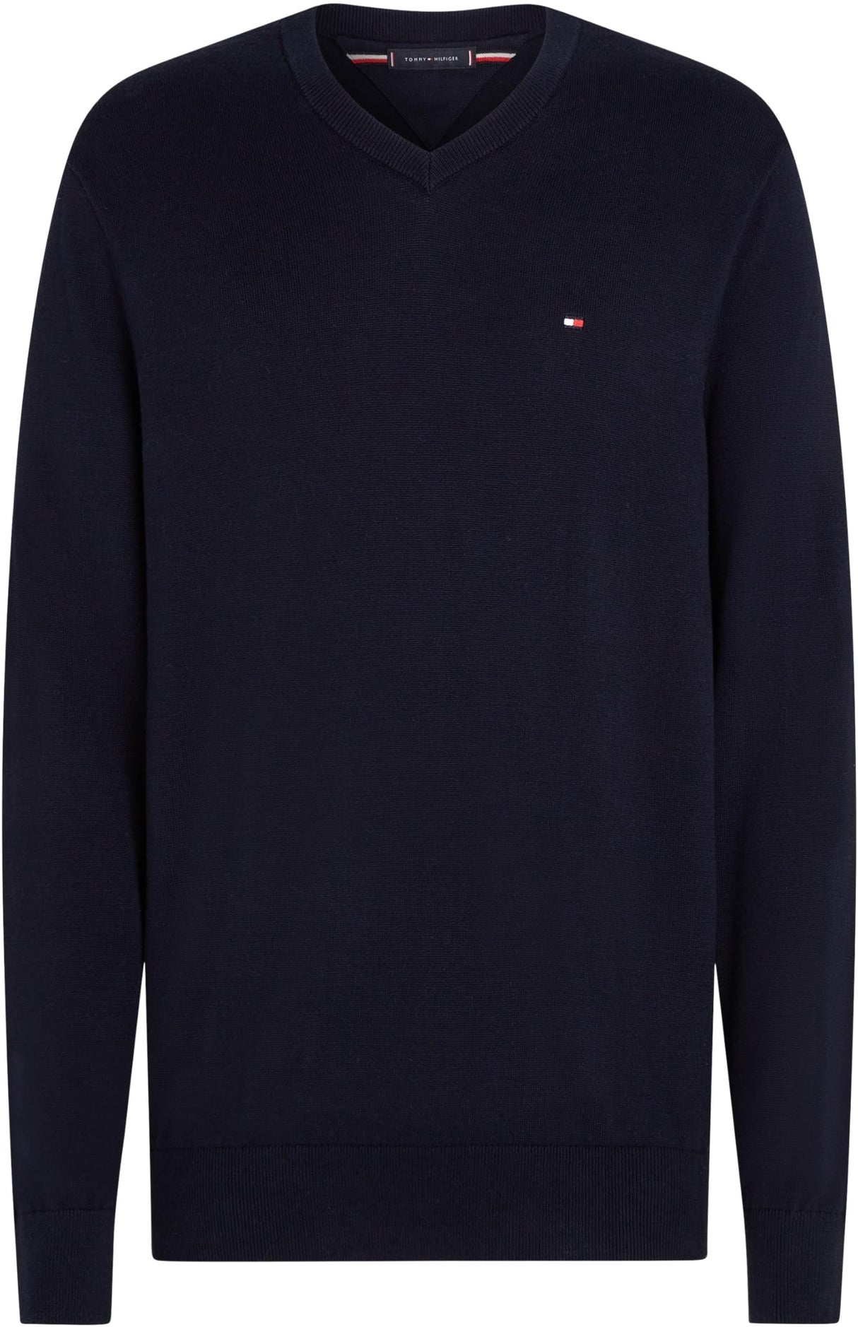 Tommy Hilfiger Jersey Hombre Essential Cotton con Cuello de Pico, Azul (Desert Sky), XL