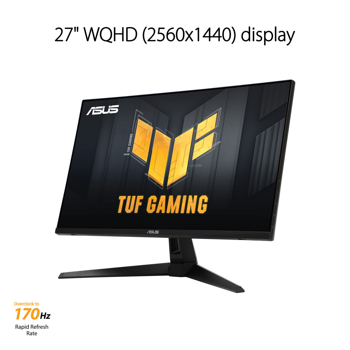 ASUS TUF Gaming VG27AQA1A - Monitor de 27" WQHD (2560x1440), Overclock 170Hz (por encima de 144Hz), Extreme Low Motion Blur, Freesync Premium, 1ms (MPRT), Shadow Boost, HDR, DisplayWidget Lite