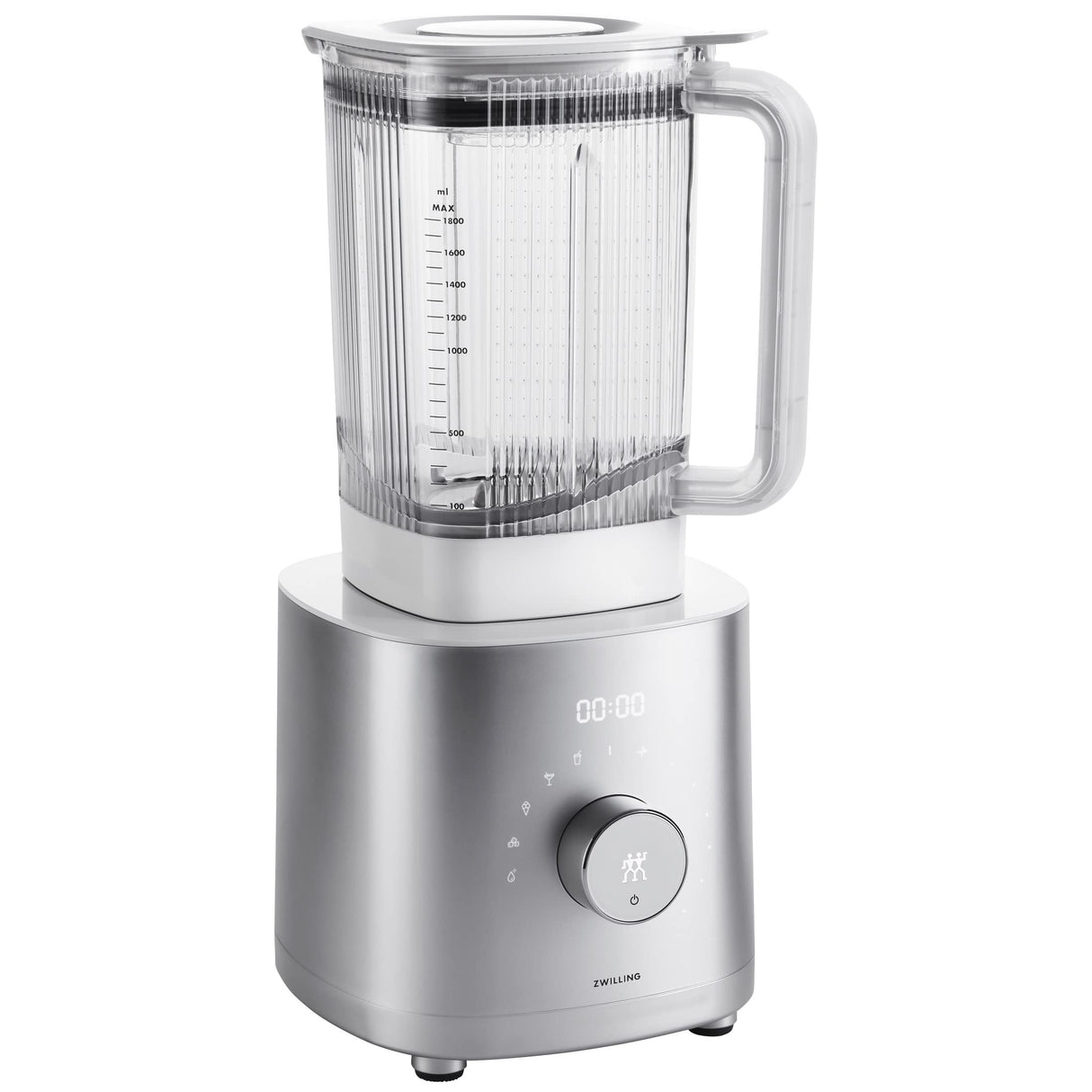 ZWILLING ENFINIGY Batidora de alto rendimiento 1600 W, Preparadora de batidos con cuchilla tipo Winglet de acero inoxidable, 1,8 l, Plata