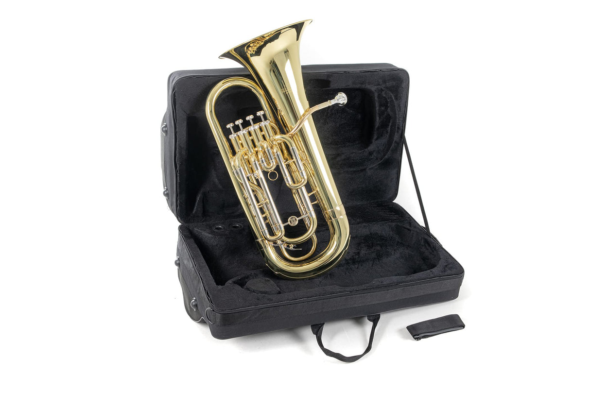 Roy Benson Bb-Euphonium EP-303 (Instrumento de viento profesional, con tudel de latón dorado, correderas exteriores de alpaca, válvulas de acero inoxidable, con estuche de forma cómoda)