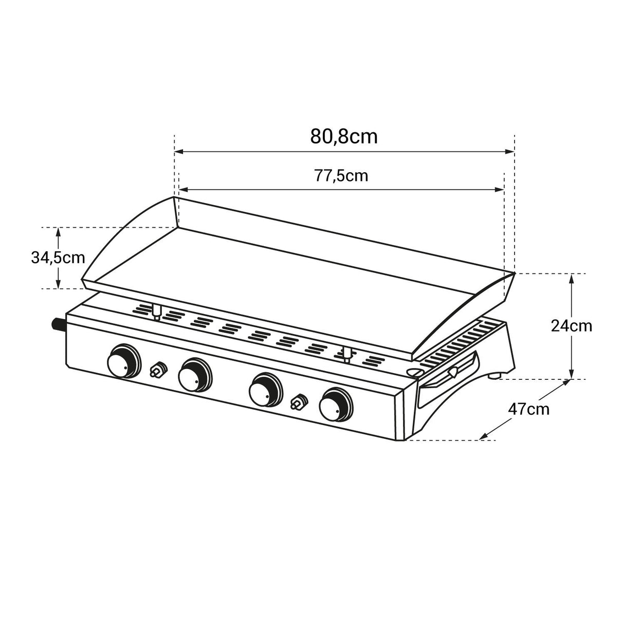 Happy Garden Plancha de Gas Valencia 4 quemadores 10kW