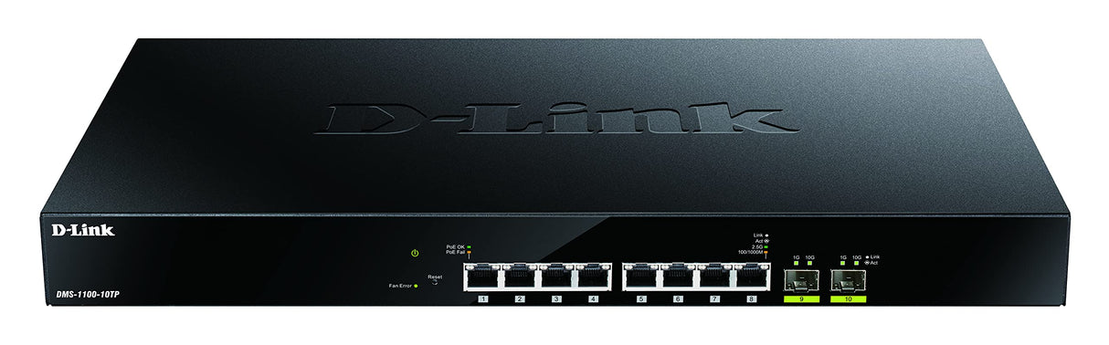 D-Link DMS-1100-10TP switch Gestionado L2 Negro 1U Energía sobre Ethernet (PoE) - Switch de red (Gestionado, L2, Energía sobre Ethernet (PoE), Montaje en rack, 1U)