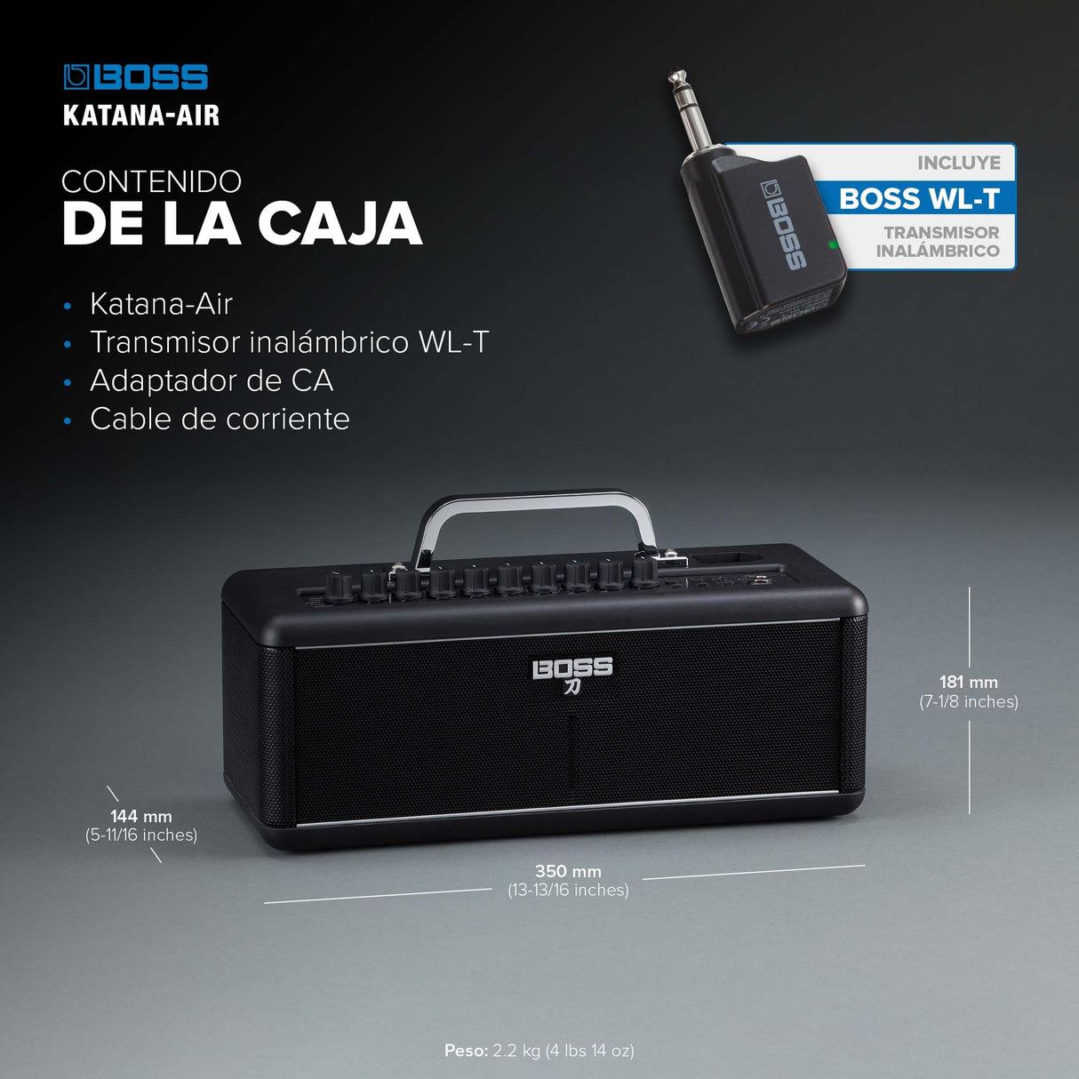 Amplificador de guitarra inalámbrico BOSS Katana Air — Tecnología de guitarra inalámbrica desarrollada por BOSS para tocar y practicar sin líos de cables