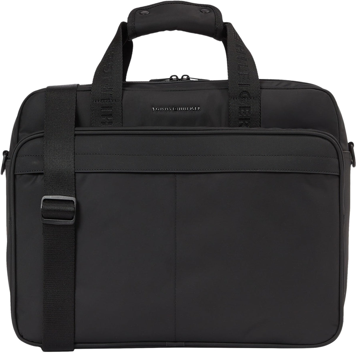 Tommy Hilfiger Maletín para portátil Hombre Repreve con correa para el hombro, Negro (Black), Talla Única