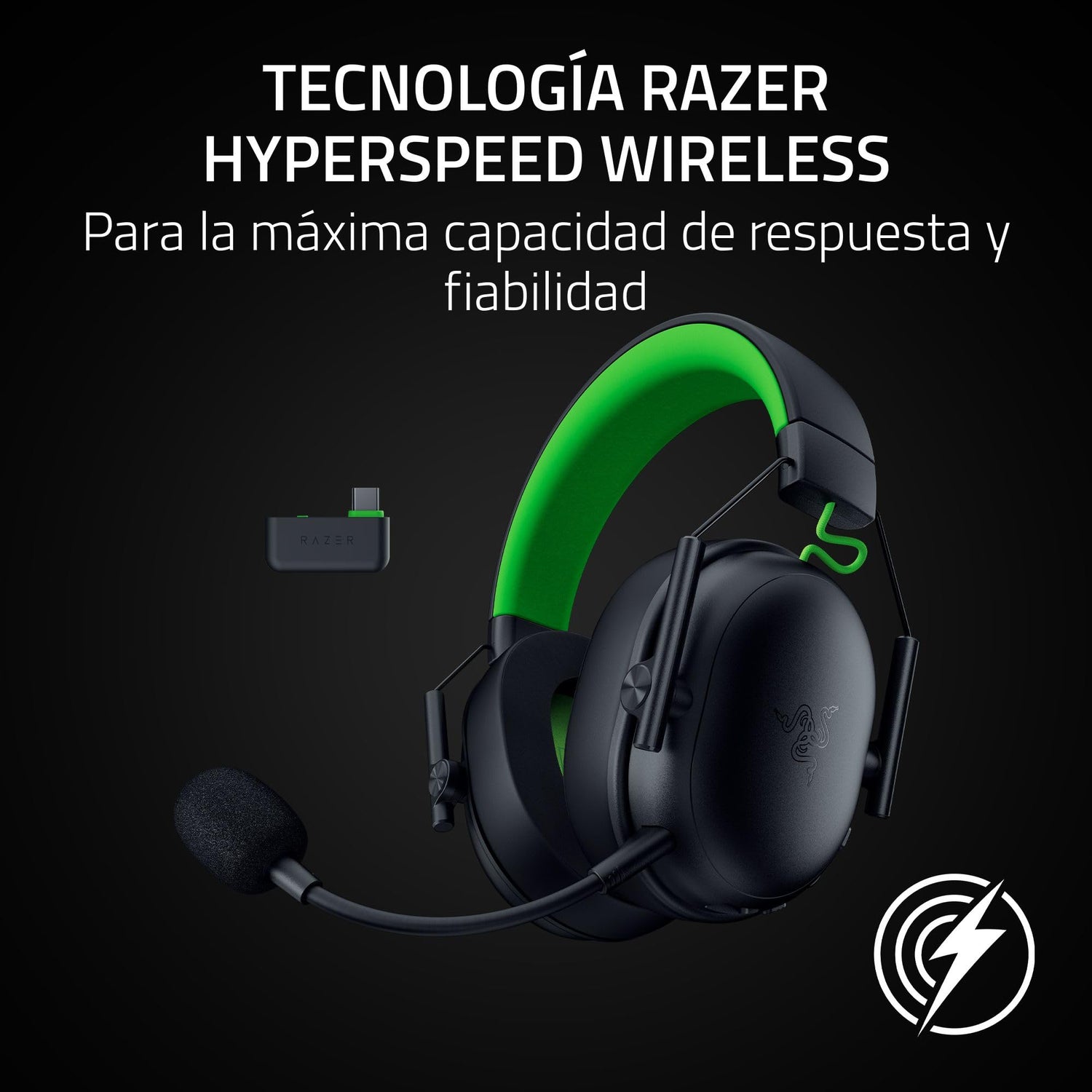 Razer BlackShark V3 X HyperSpeed para Xbox - Auriculares inalámbricos para Esports - Ultraligeros 270g - Diafragmas de 50mm - Micrófono Desmontable - HyperSpeed 2,4 GHz y Bluetooth - Xbox/PC | Negro
