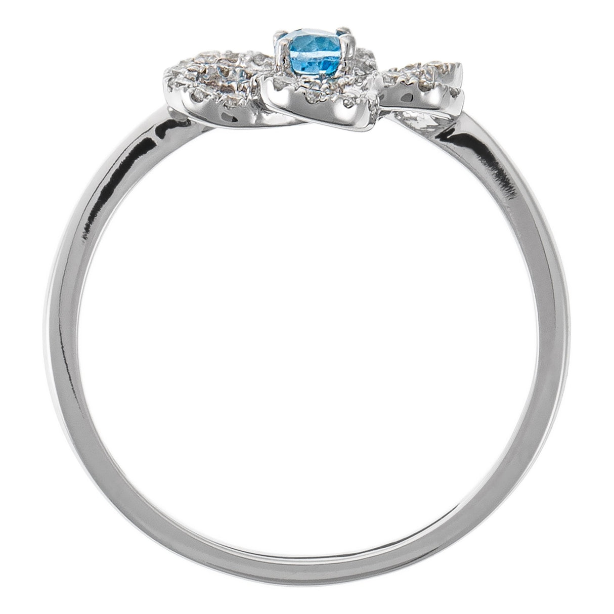 Orphelia Mujer 18 k (750) oro blanco redondo blanco diamante