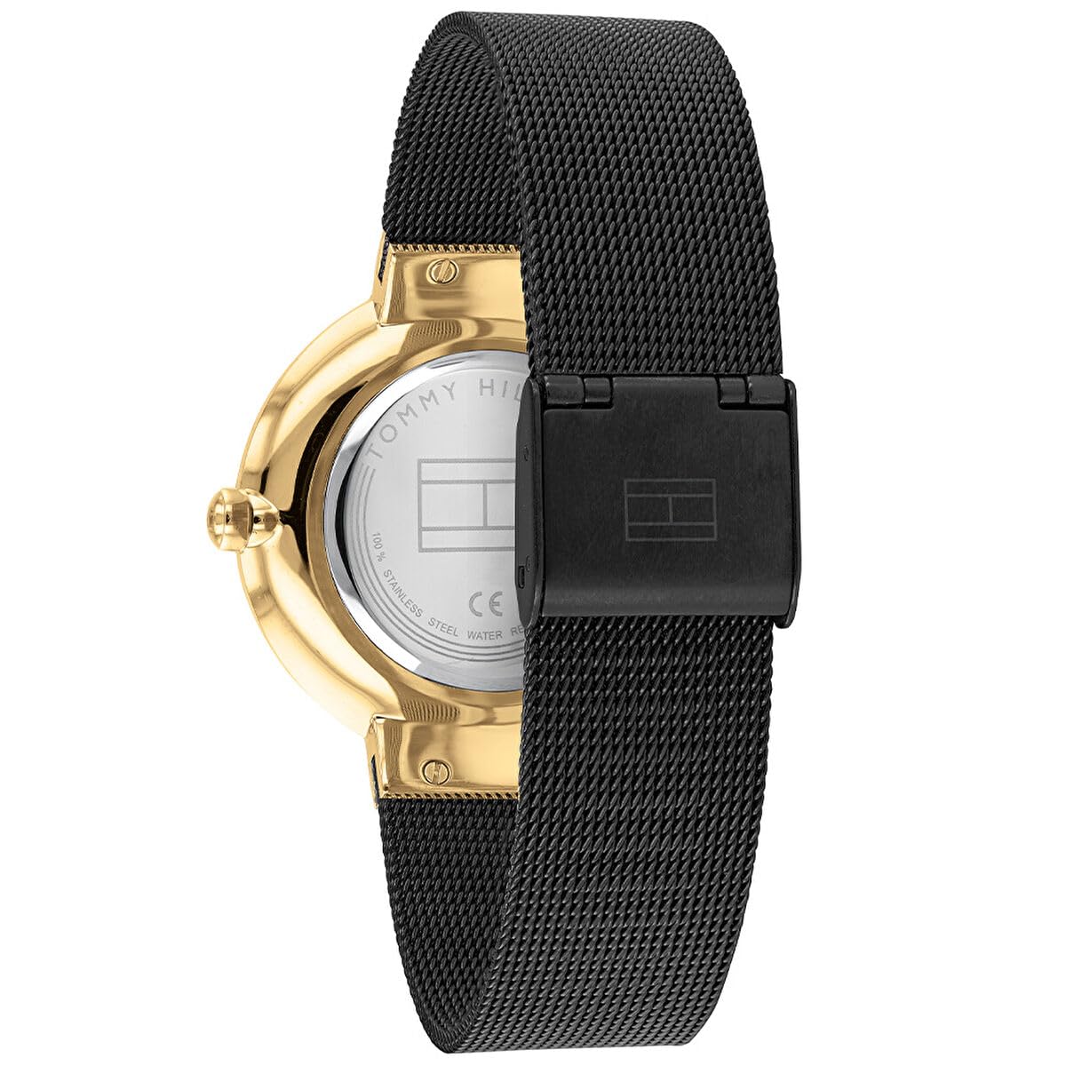 Tommy Hilfiger Reloj Analógico de Cuarzo para Mujer con Correa de Malla de Acero Inoxidable Negro - 1782216