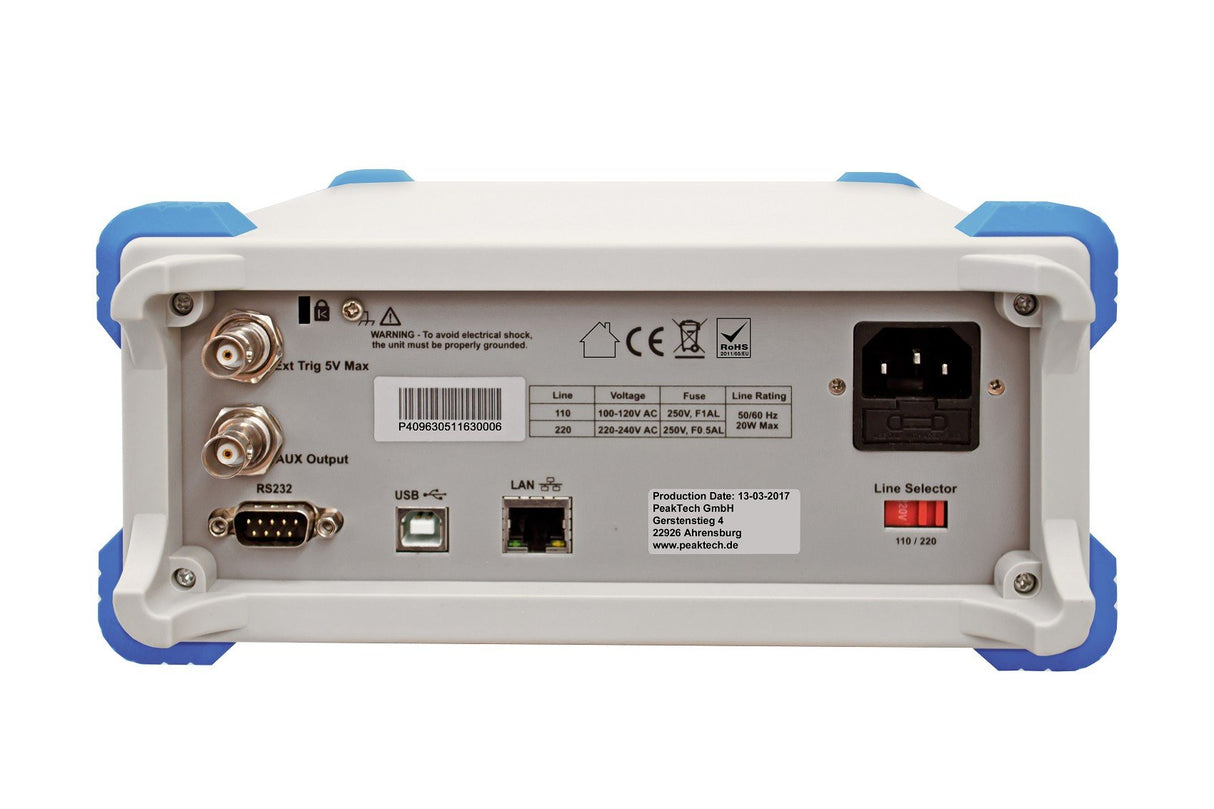 PeakTech 4096 – Multímetro digital 200000 cuentas gráfico RMS (hasta 100 kHz) con interfaz LAN y USB, RS-232 con pantalla a color TFT de 4 ", 1 millón de puntos - Máx 150 valores/seg