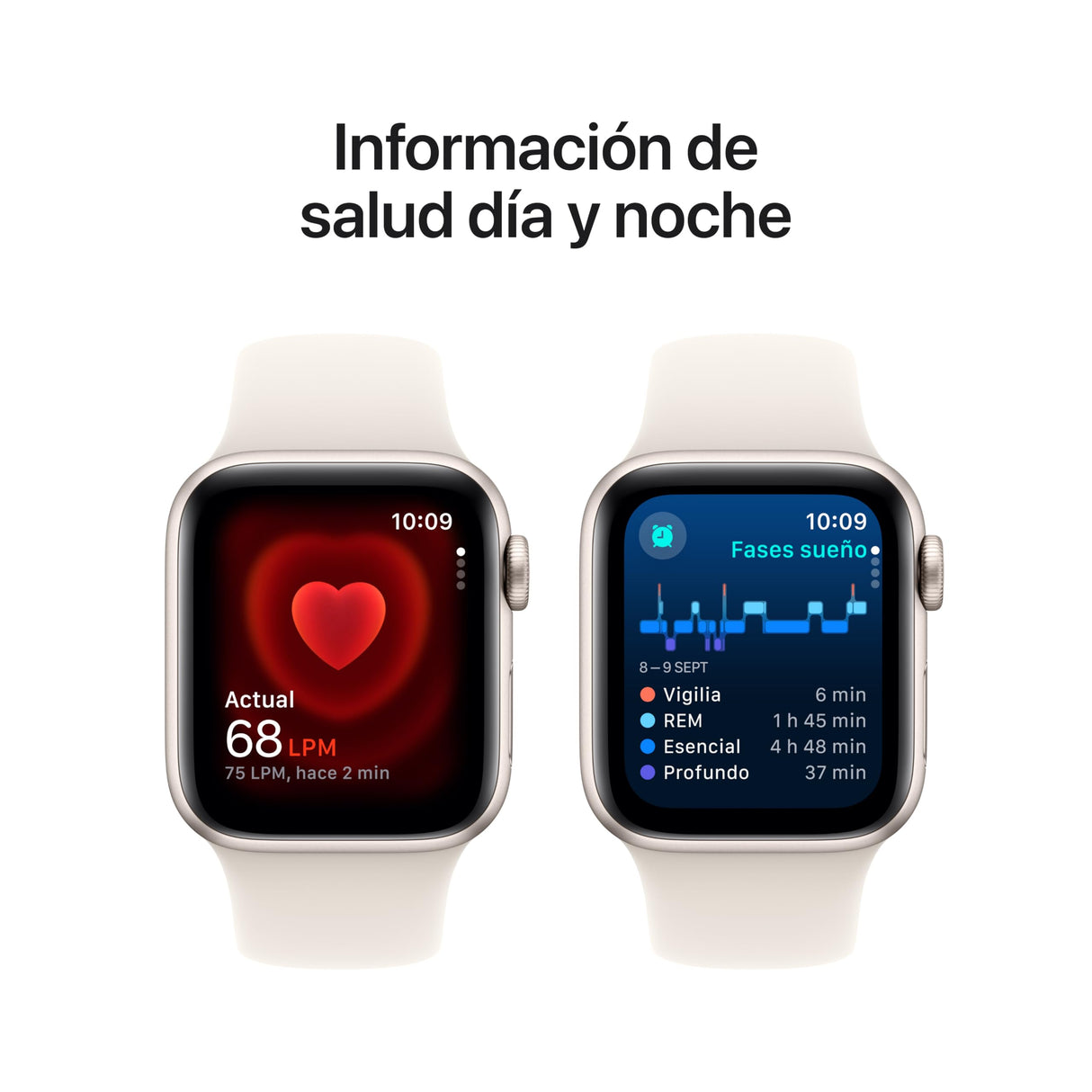 Apple Watch SE de 2.ª generación GPS + Cellular Smartwatch con caja de aluminio en Blanco estrella, 40 mm y Correa deportiva Blanco estrella-Talla S/M.Monitores de entreno y sueño, resistencia al agua