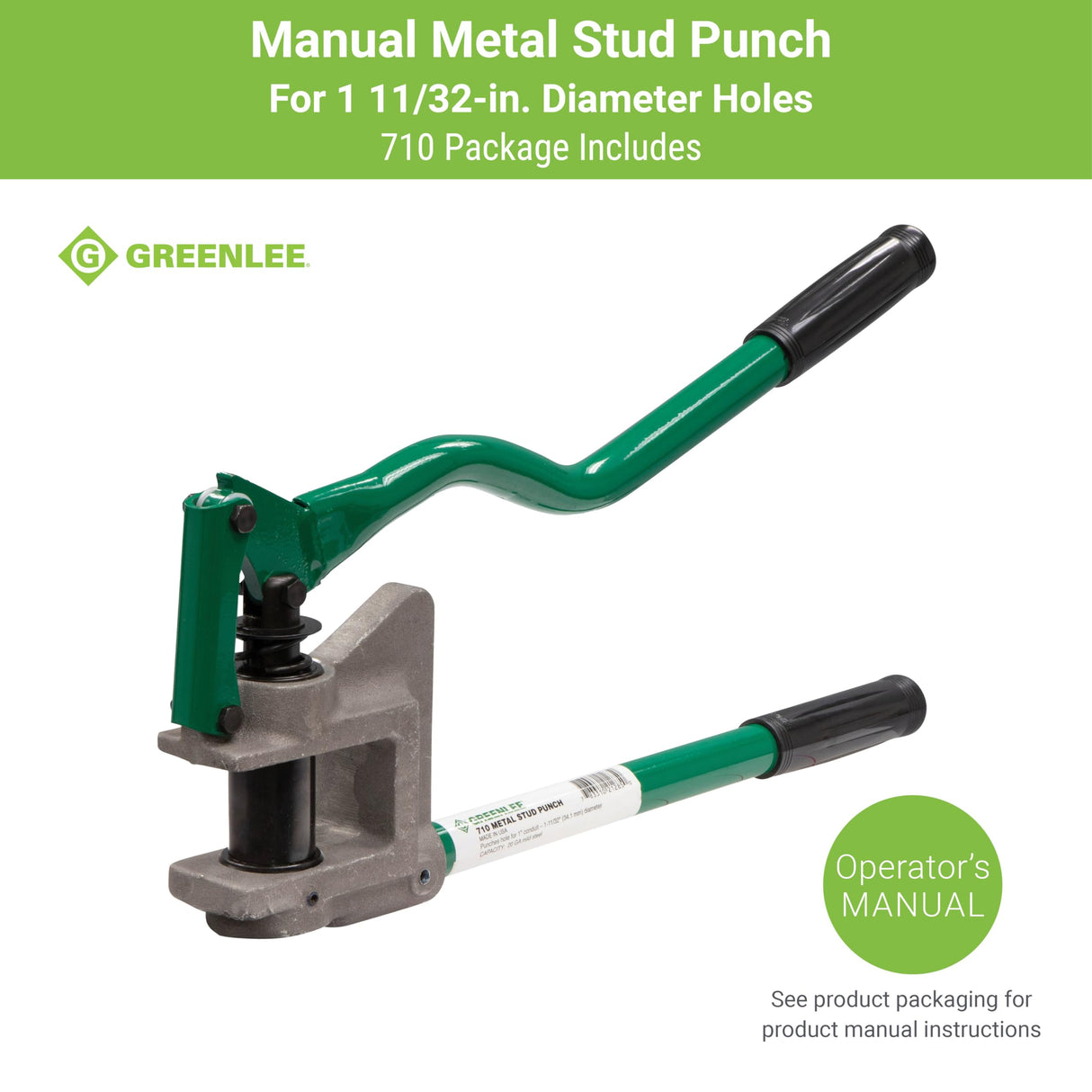 Greenlee - Perforadora de metal (710), fabricación de agujeros (710)