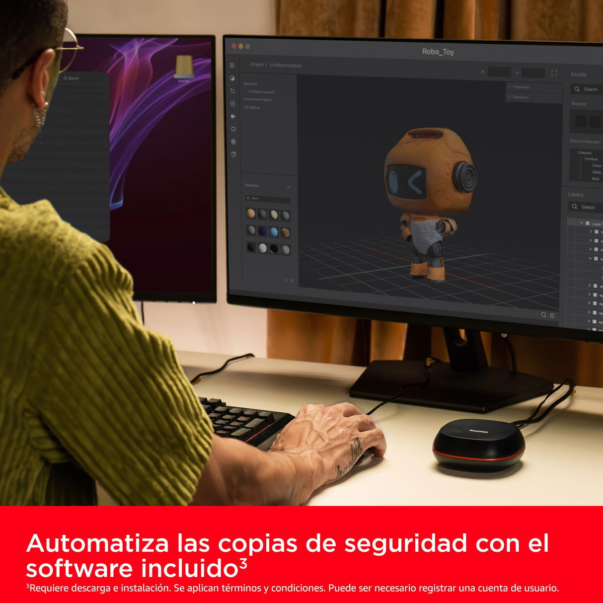 SanDisk Desk Drive SSD 8TB unidad SSD externa de sobremesa, compatible con Windows y Mac, copias de seguridad automáticas, hasta 1000 MB/s, Alta capacidad, formato exFAT, USB-C, USB 3.2 Gen 2