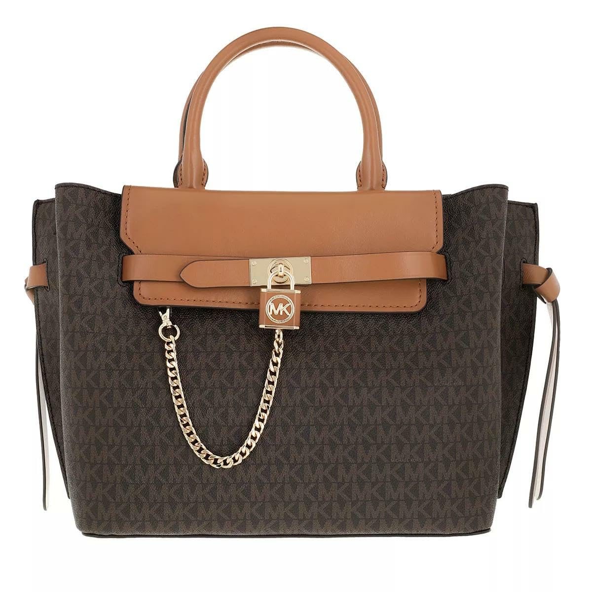 Michael Kors LG Belted Satchel, Bolso Women's, Brown/Acorn, One Size