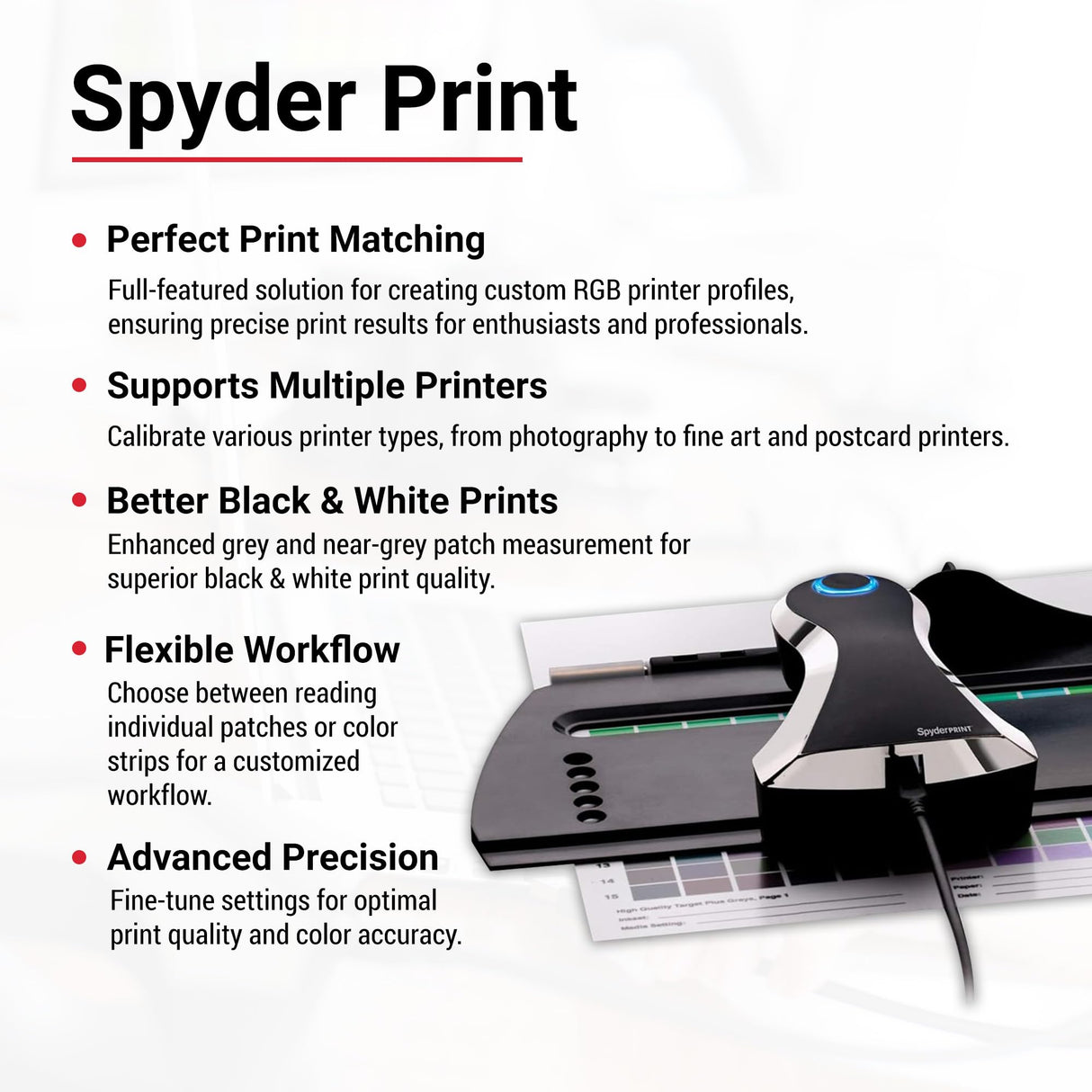 Datacolor Spyder Print Studio Kit - Incluye Spyder Print, SpyderPro, Spyder Cube - con maletta metálica - Gestión Completa del Color de fotografías, Desde la Captura hasta la edición y la impresión