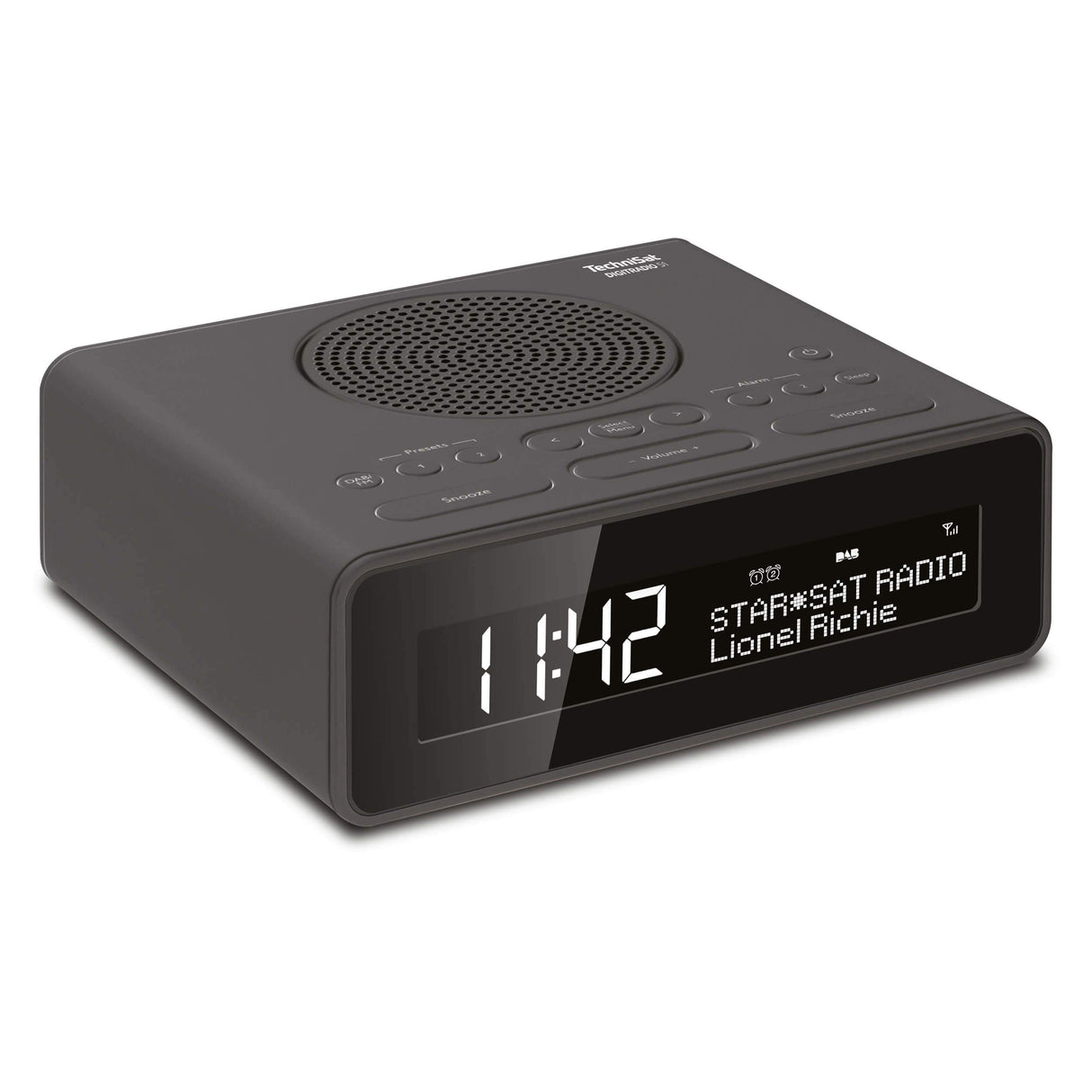 TechniSat DIGITRADIO 51 - DAB+ Radiodespertador, recepción de emisoras DAB y FM, reloj, despertador con alarma dual ajustable, pantalla atenuable y entrada para auriculares, negro