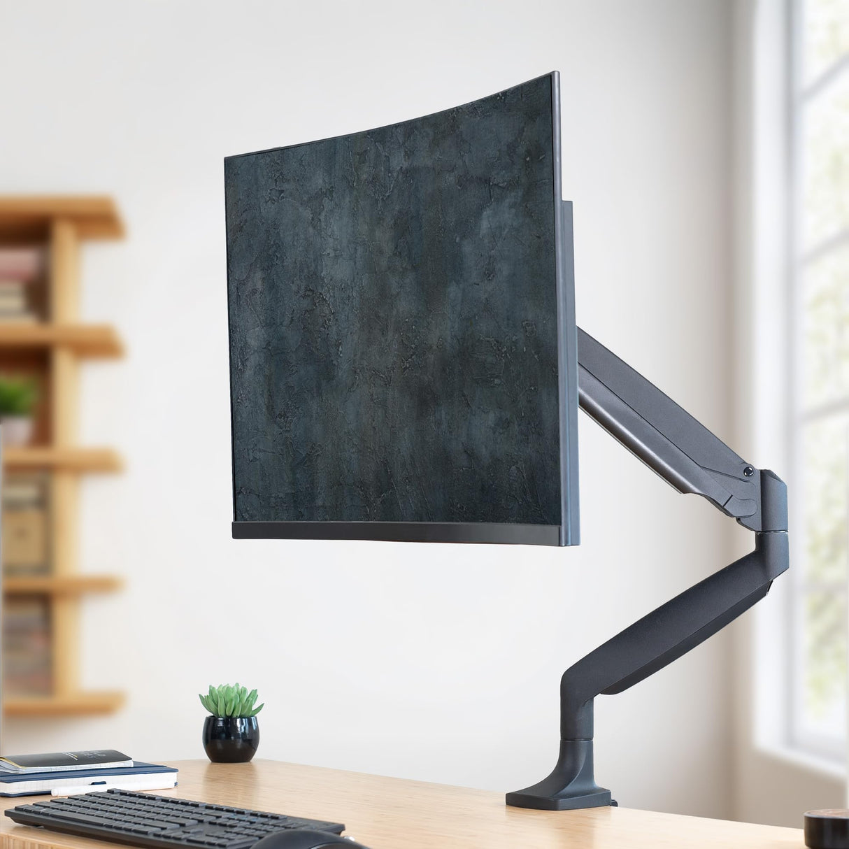 VIVO Soporte de Escritorio articulado de Aluminio Monitor único con Brazo neumático, se Adapta a Pantallas de hasta 32 Pulgadas, STAND-V001Q