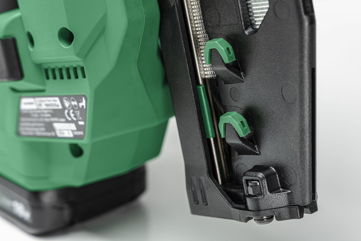 HiKOKI Clavo con batería de 0° - 18 V, 25-64 mm, 16 calibres, compacto, ligero, potente, luz LED, motor sin escobillas, accionamiento por resorte neumático, incluye 2 baterías de 18 V/2 Ah + cargador
