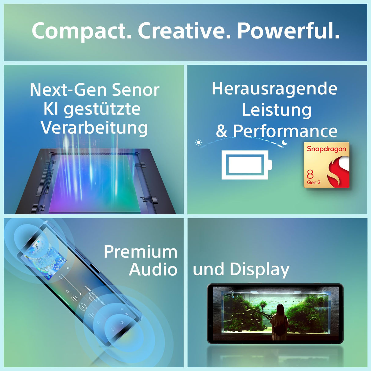 Sony Xperia 5 V (6,1 Pulgadas, 21:9, HDR OLED 120 Hz, más de 24 Horas de duración de la batería, Sensor Next Gen y ZEISS, Clavija de 3,5 mm, IP65/68) 24 + 12 Meses de garantía del Fabricante