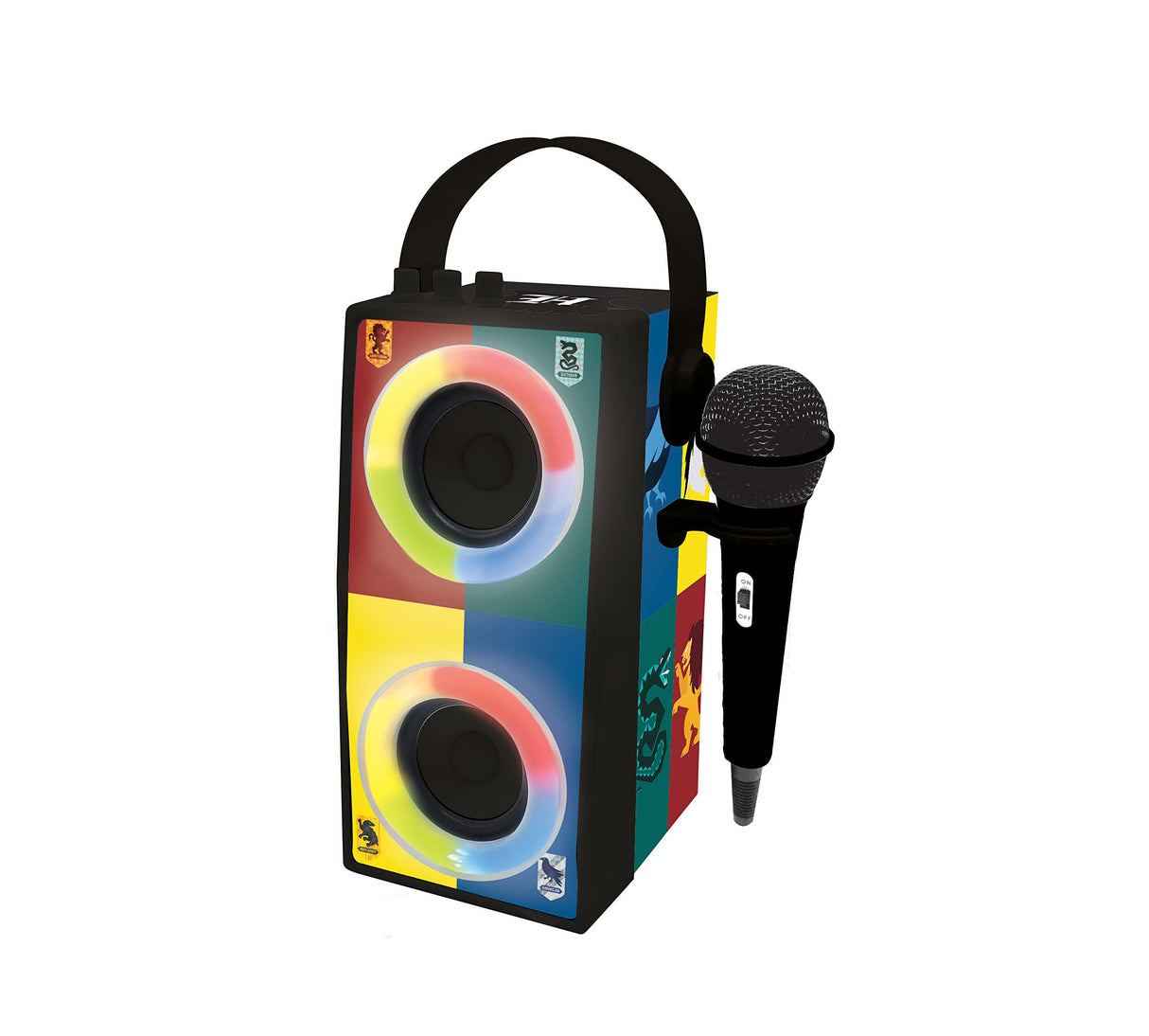 LEXIBOOK, Harry Potter, Altavoz Luminoso Bluetooth portátil con micrófono, Efectos de luz, Karaoke, Inalámbrico, USB, Tarjeta SD, Batería Recargable, BTP180HPZ