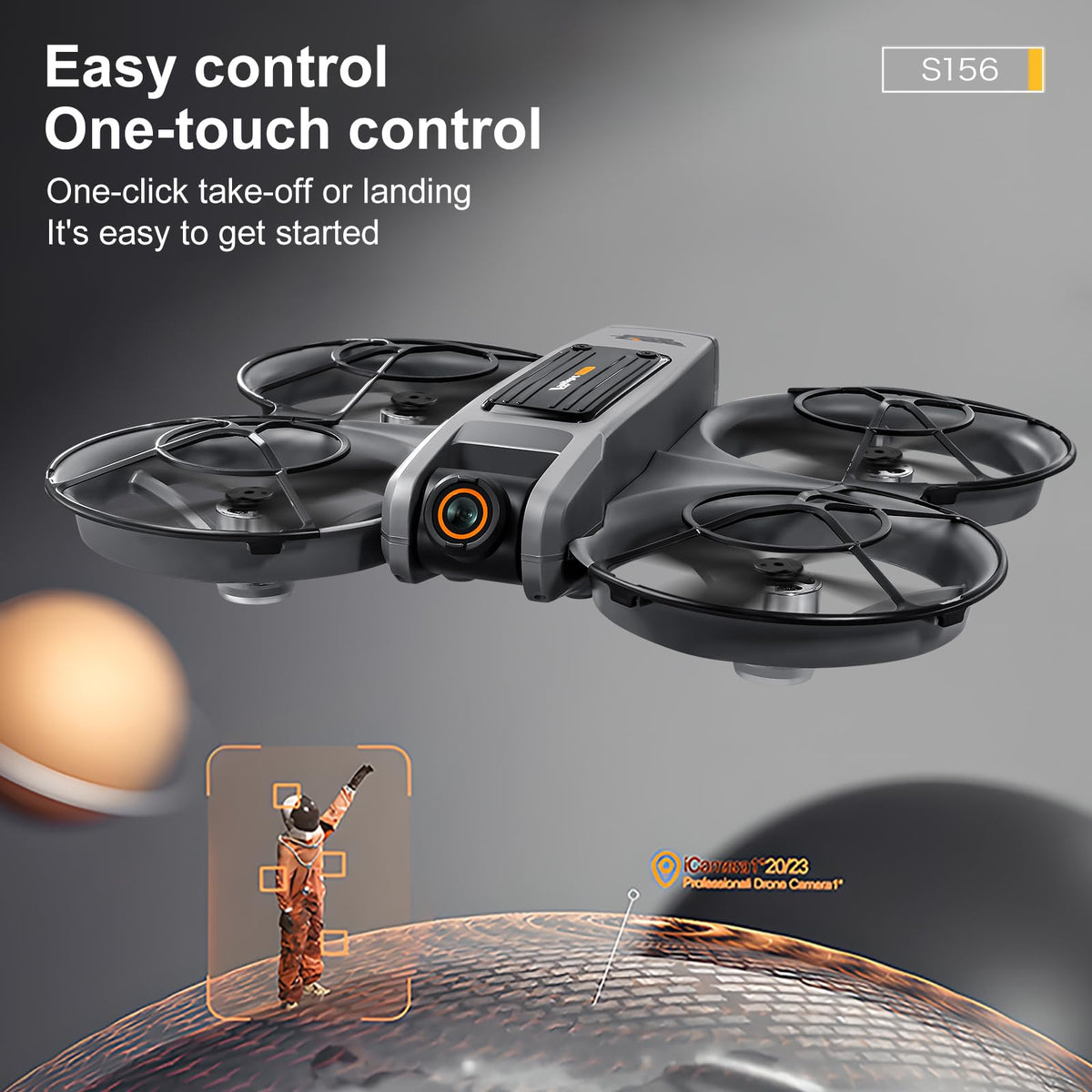OBEST Drone con cámaras dobles, control remoto de pantalla de 4,5 pulgadas, juguete volador con luz nocturna LED, cámara ajustable de 90°, con tarjeta SD, 2 baterías