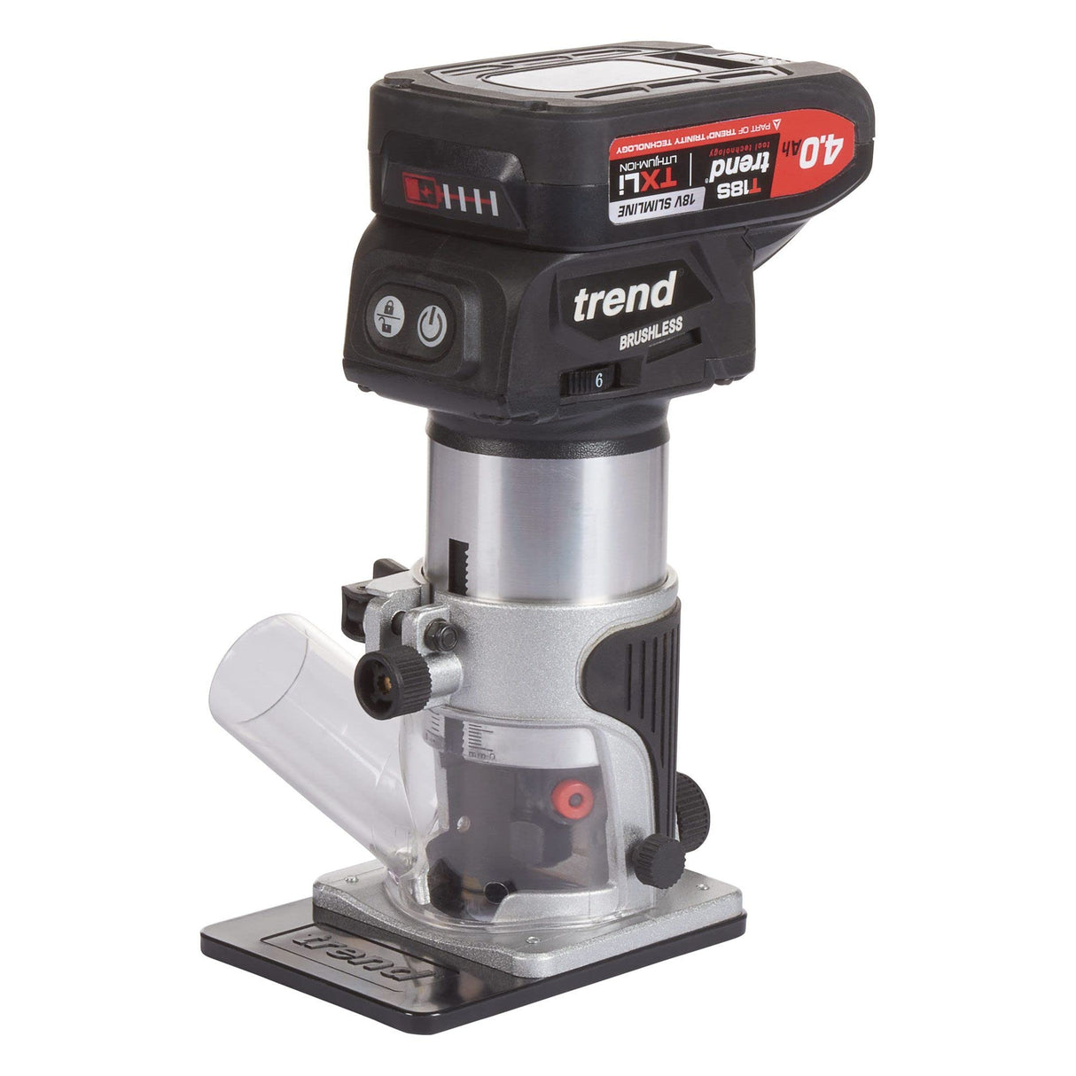Trend Kit dde enrutador sin escobillas de T18S 18V (1 batería de 2 Ah y cargador rápido), T18S/R14K1/E