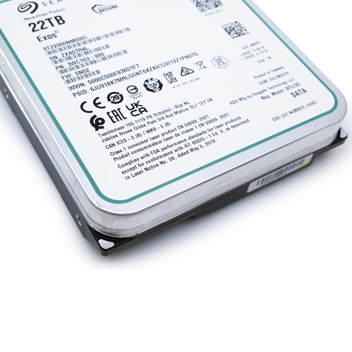 Seagate EXOS X22 22TB SATA SED 3.5 Pulgadas 7200RPM 6GB/S 512E/4K