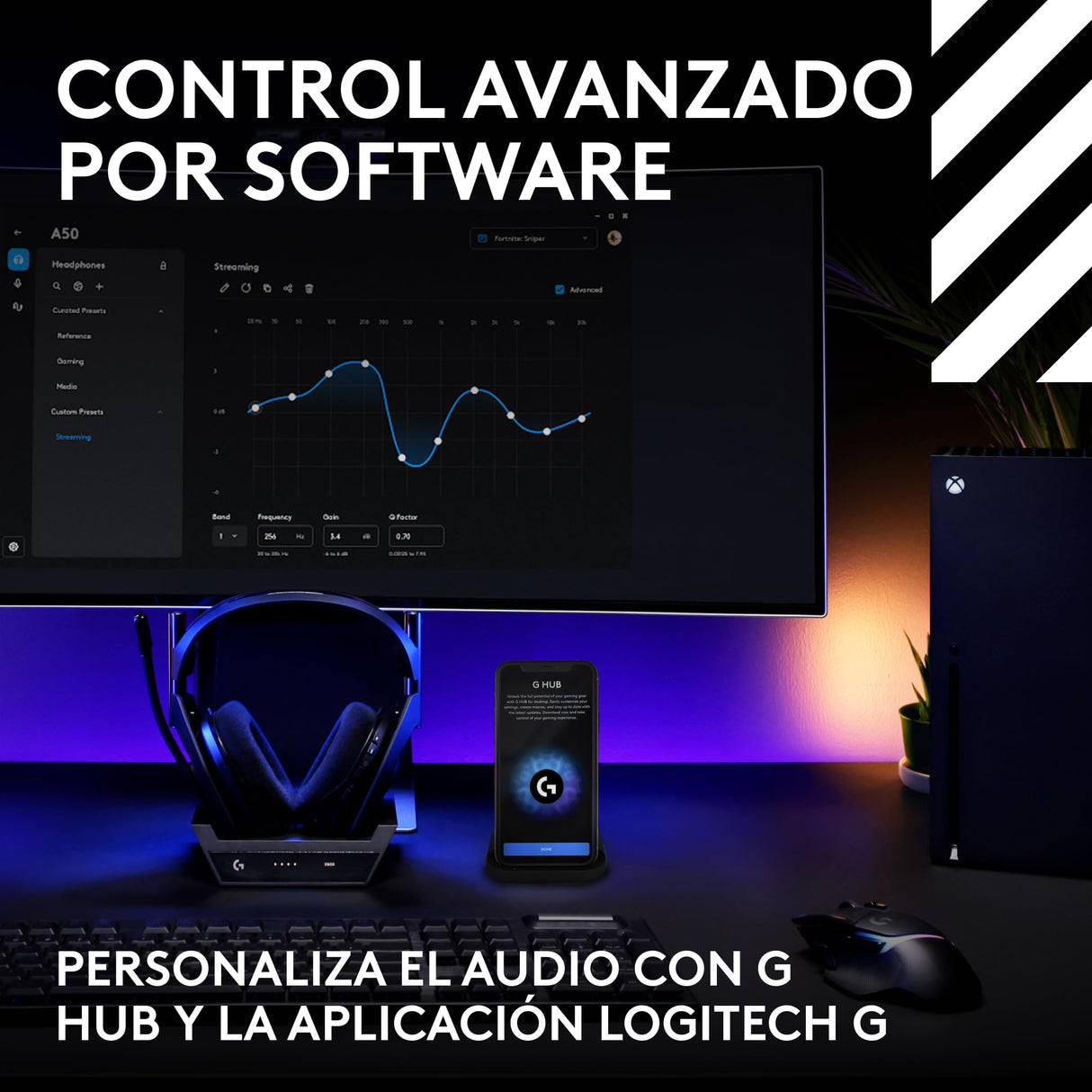 Logitech G Astro A50 LIGHTSPEED para gaming Auriculares inalámbricos + estación base (Gen 5), PRO-G GRAPHENE, cambio entre 3 sistemas, USB-C a Xbox, PS5, PC/Mac o Nintendo Switch, Bluetooth - Negro