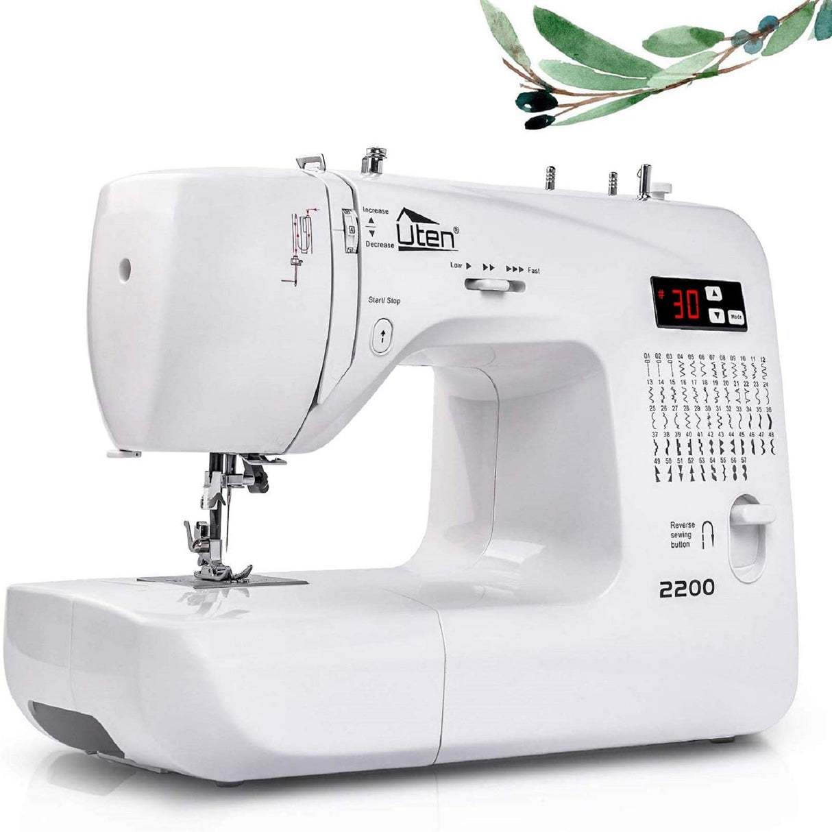 Uten Máquina de Coser Portatil Electrica 60 Puntadas maquina coser manual con Luz de LED para Principiantes y Expertos