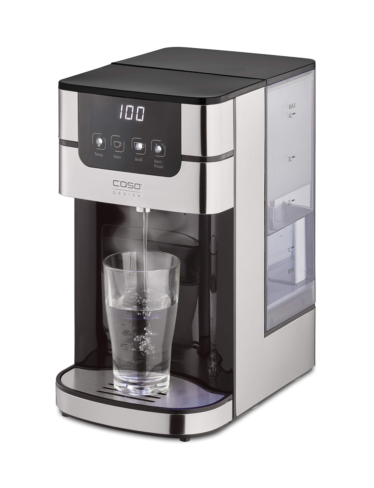 CASO PerfectCup 1000 Pro - Turbo Dispensador de agua caliente en pocos segundos, 2600 W, depósito de agua extraíble de 4 litros, ajustable de 70 a 100 °C, ideal para cocinas de oficina y buffets