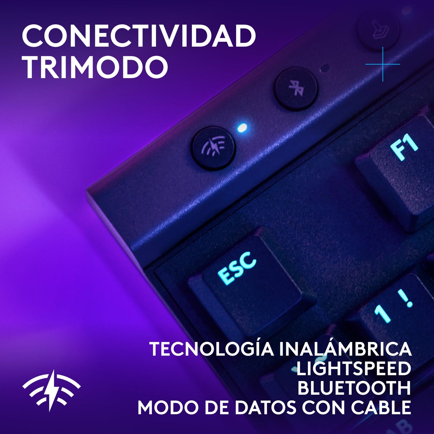 Logitech G G515 LIGHTSPEED TKL de perfil bajo Teclado para gaming inalámbrico, RGB LIGHTSYNC, diseño fino sin teclado numérico, teclas de PBT, interruptores mecánicos táctiles, QWERTY Español - Negro