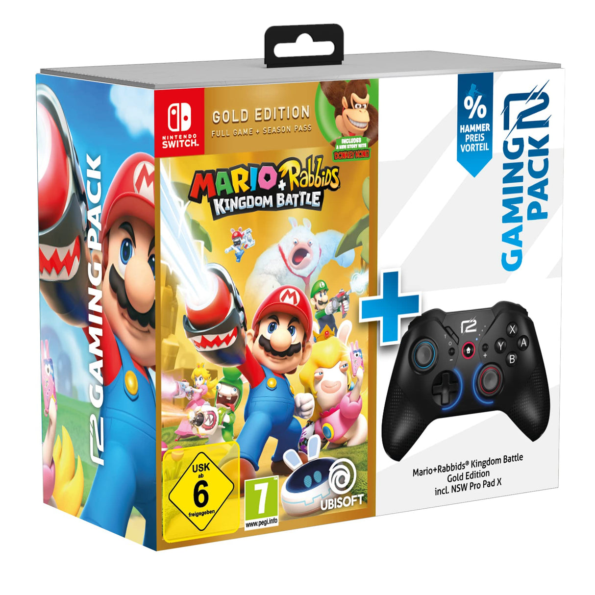 Ready2gaming-Nintendo Switch Action Bundle + Pro Pad X Videojuegos, Multicolor (674907)