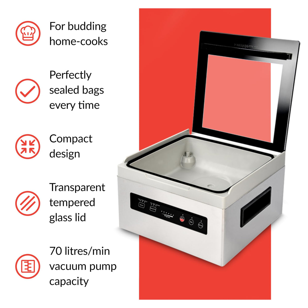 Sous Vide Tools IV3.0 Chamber Vacuum Sealer, black and silver