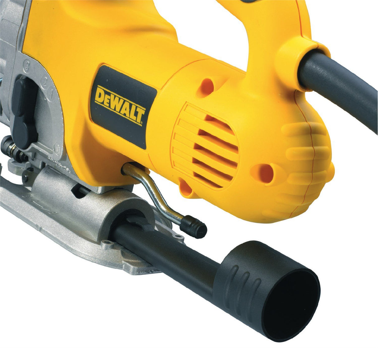 DEWALT DW331KT-QS - Sierra de Calar 701W, Velocidad Variable 0-3100 cpm, Corte en Madera 135 mm, Metal 12 mm, Acción Pendular, Cambio Rápido de Hoja, Base Ajustable, Inc. Maletín TSTAK de Transporte