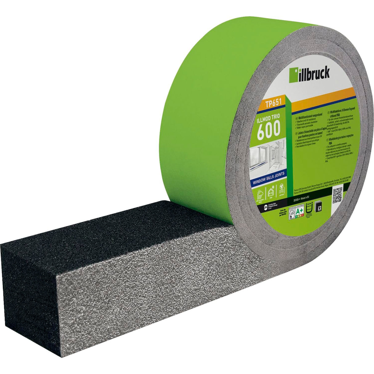Illbruck illmod trioplex FBA TP651 - Cinta de sellado para juntas de ventanas y puertas, ancho 7-15 mm, 6,5 m